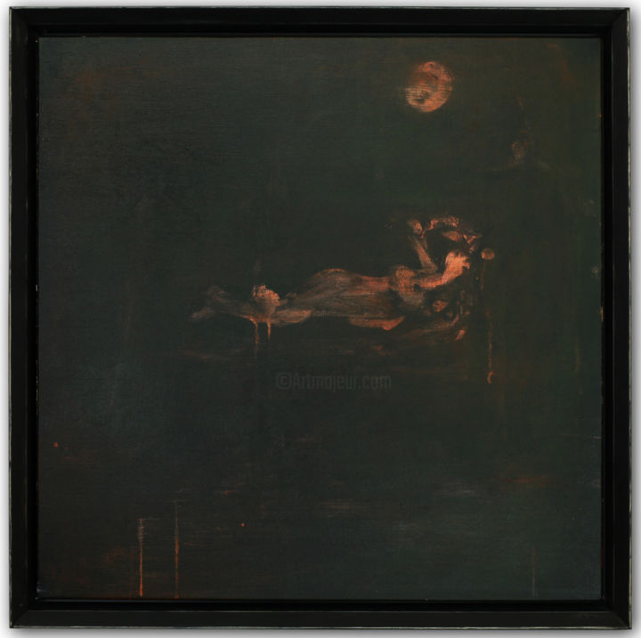 Painting titled ""Night Dream"" by David Har-Zion, Original Art, Acrylic