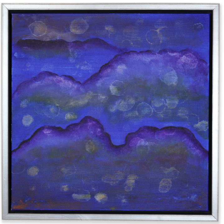 Painting titled ""Starry desert"" by David Har-Zion, Original Artwork, Acrylic