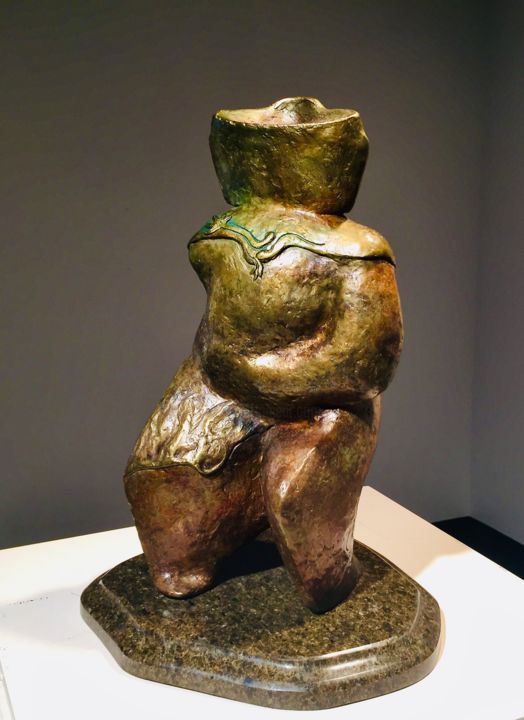 "The Peasant" başlıklı Heykel Pierre Racine tarafından, Orijinal sanat, Bronz