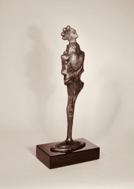 Sculpture titled "Woman with Child" by Pierre Racine, Original Artwork, Bronze