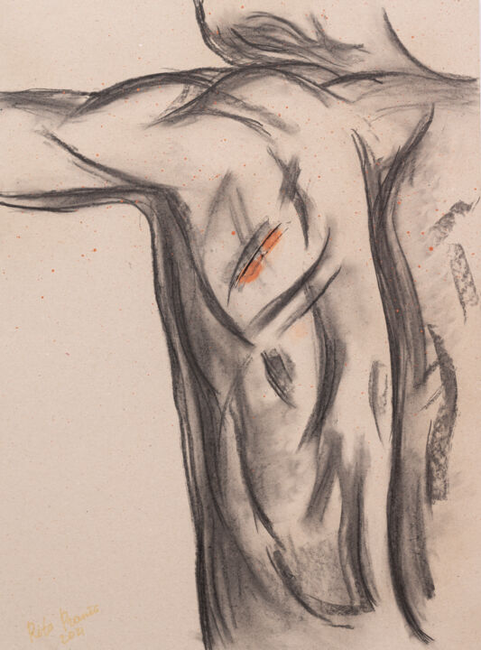 Рисунок под названием "Study X1" - Rita Pranca, Подлинное произведение искусства, Мел