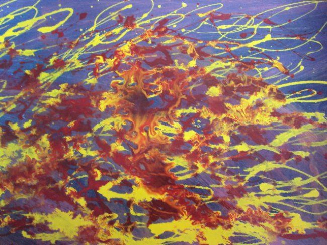 Painting titled "Wilderness Of Fire" by Pradeep Art Rai, Original Artwork, Oil