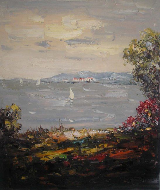 Pintura intitulada "Sea View" por Prasana Sahu, Obras de arte originais