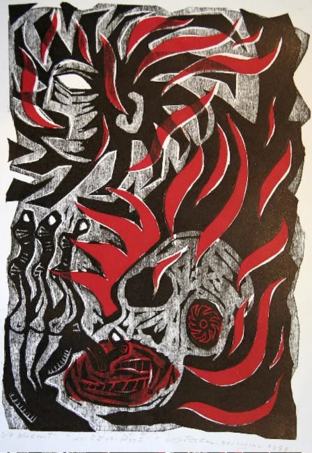 Картина под названием "Hell is here, Hell…" - Prasart, Подлинное произведение искусства