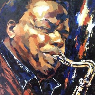 Painting titled "Jazzmen" by Anna Prasolova, Original Artwork, Oil