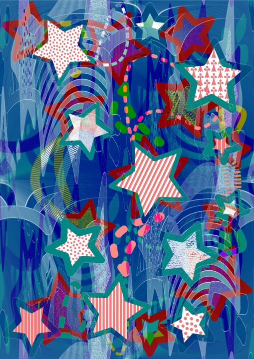Digital Arts titled "night-sky.png" by Preeta Gopalswami, Original Art, Digital Painting