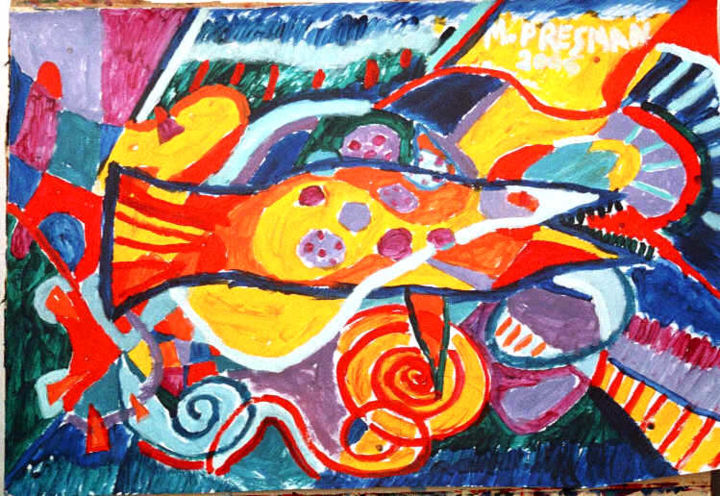 Painting titled "fish" by Marat Presman, Original Artwork