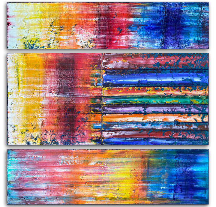 Картина под названием "Color Sandwich" - Preston M. Smith (PMS), Подлинное произведение искусства, Масло