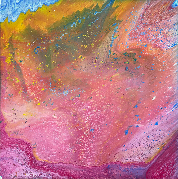Painting titled "Cosmic Bubblescape" by Preston M. Smith (PMS), Original Artwork, Acrylic