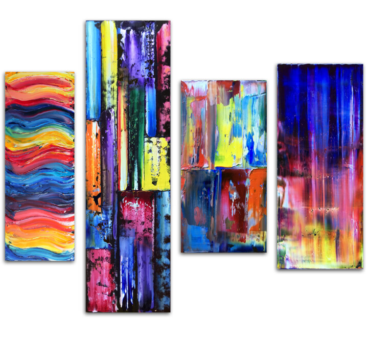 Картина под названием "Frequency of Color" - Preston M. Smith (PMS), Подлинное произведение искусства, Масло