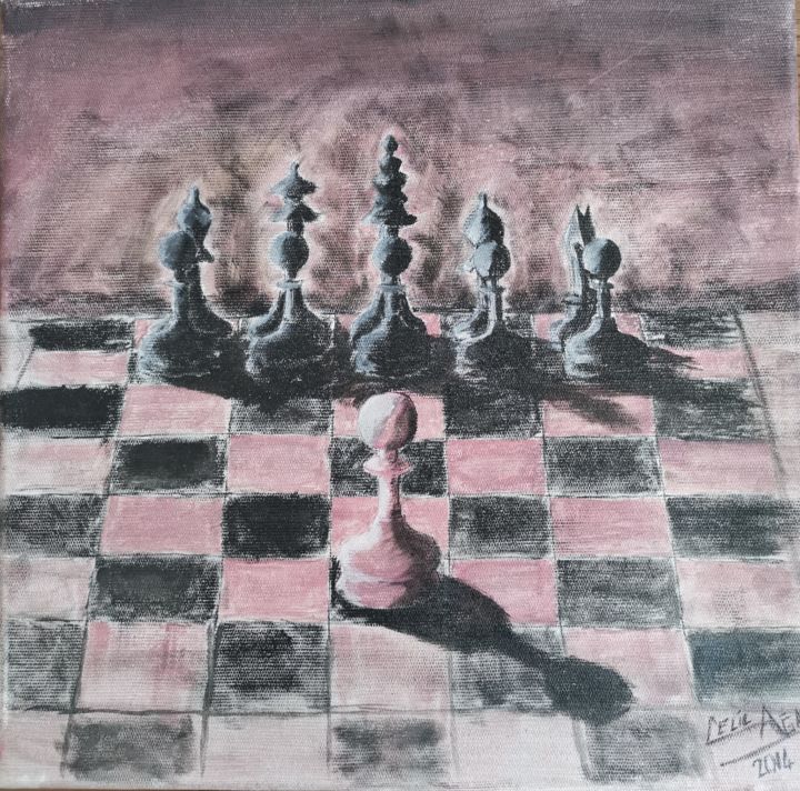 "red chess" başlıklı Tablo Celi̇L Ağa tarafından, Orijinal sanat, Petrol