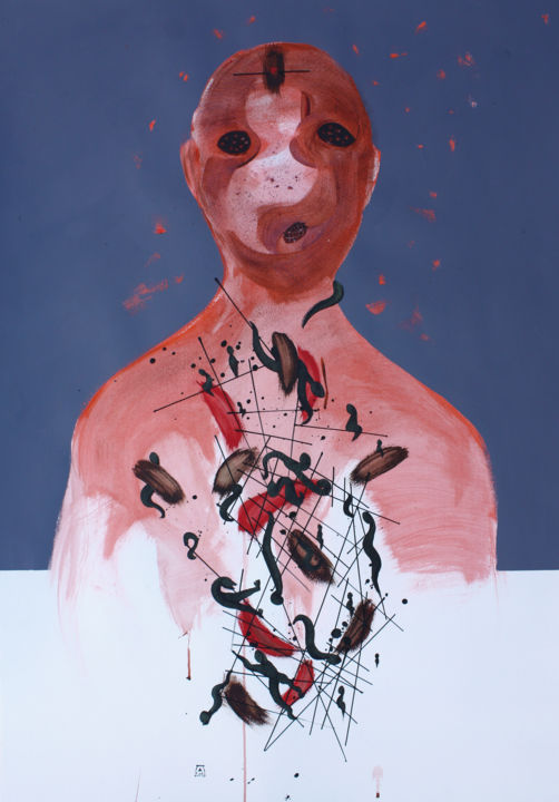 Drawing titled "The unrest III" by Pribi, Original Art, Ink