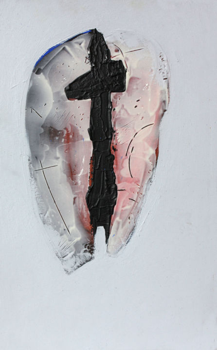 Painting titled "Divine warrior" by Pribi, Original Art, Acrylic