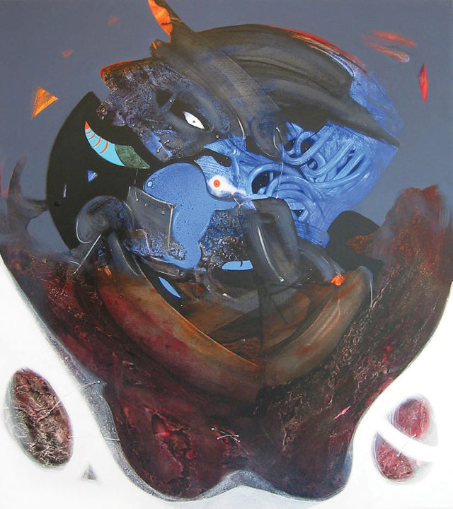 Malerei mit dem Titel "Luna (Lilith)" von Pribi, Original-Kunstwerk, Acryl