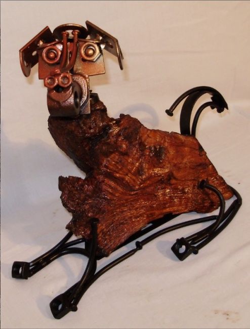 Sculpture titled "Cachorro- Crivellè" by Prieto Crivelle, Original Artwork, Metals