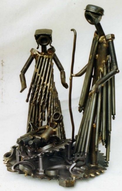 Sculptuur getiteld "G. Prieto- Presepio" door Prieto Crivelle, Origineel Kunstwerk, Metalen
