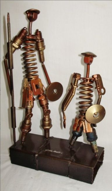 雕塑 标题为“G. Prieto- Dom Quix…” 由Prieto Crivelle, 原创艺术品, 金属
