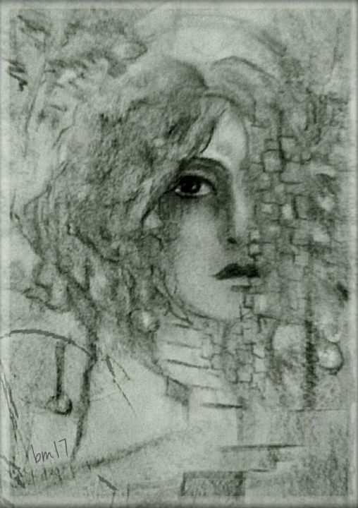 图画 标题为“Louisa” 由Barbaram, 原创艺术品, 木炭