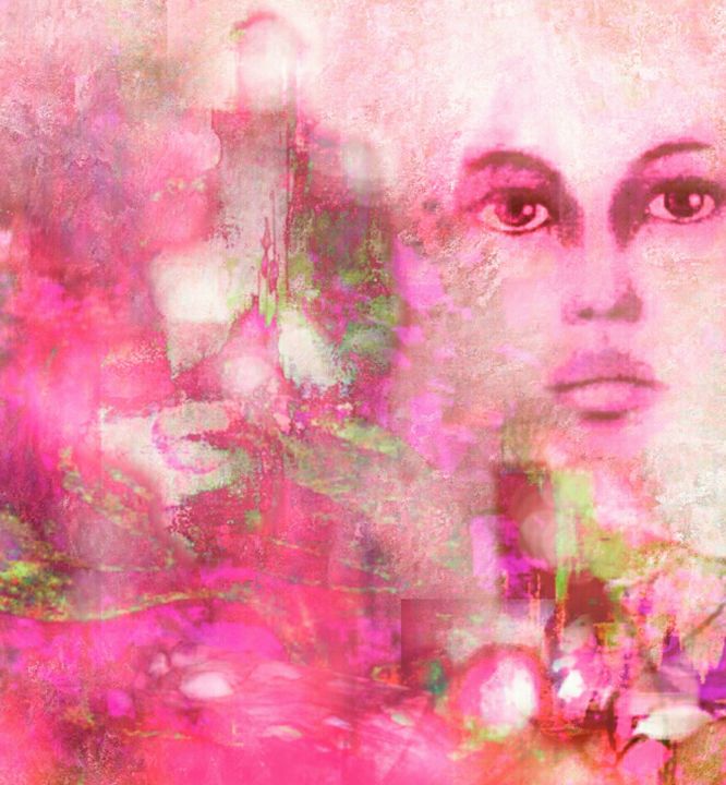 Digitale Kunst mit dem Titel "Flora" von Barbaram, Original-Kunstwerk, Collagen