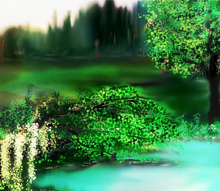 Digital Arts titled "Idylle" by Barbaram, Original Artwork, Digital Painting