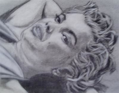 Drawing titled "Marilyn Monroe" by Michael Bailey, Original Artwork