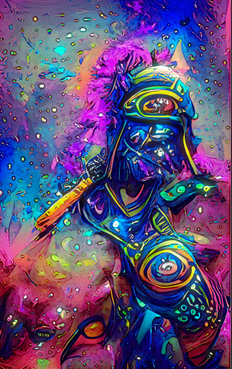 Digital Arts titled "space warrior" by Prince Elros, Original Artwork, Digital Painting