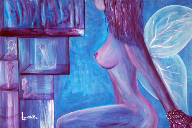 Pintura titulada "Del koleccionista" por Vanessa Luckie Arte, Obra de arte original, Oleo Montado en Bastidor de camilla de…