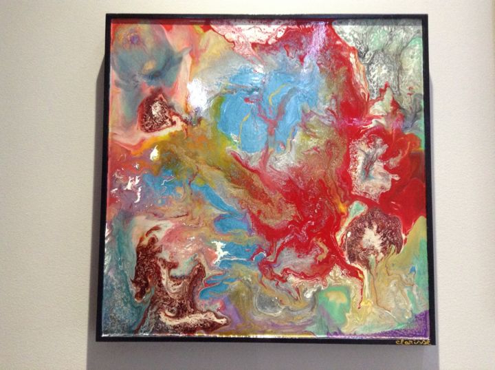 Peinture intitulée "Le souffle d'aimer" par Clarisse Plotin, Œuvre d'art originale, Peinture vitrail Monté sur Châssis en bo…