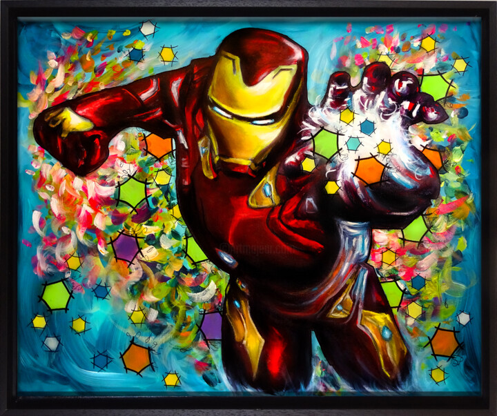 Iron Man Peinture Sur Toile Pop Art Orig, Painting by Pvettese