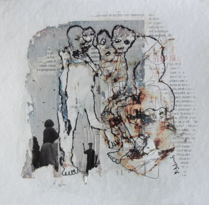 Картина под названием "Métissage #IX" - Priscille Deborah, Подлинное произведение искусства, Чернила