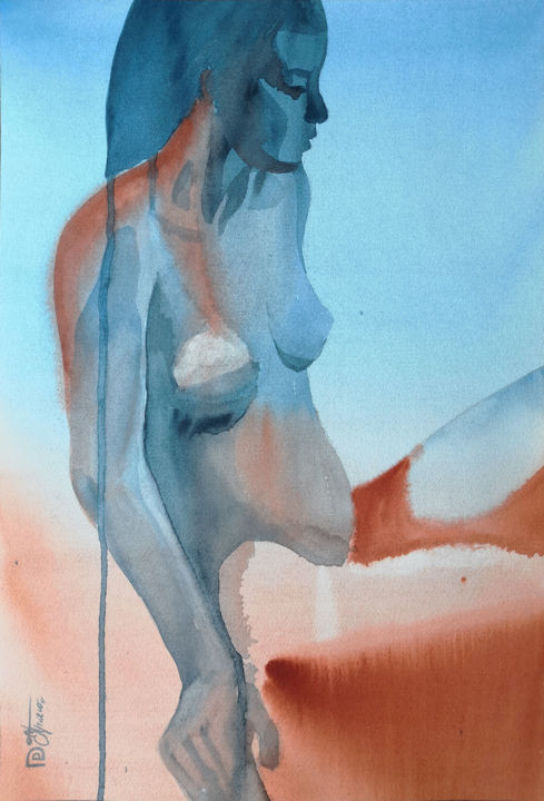 Painting titled "Aesthetics of the f…" by Ekaterina Prisich, Original Artwork, Watercolor