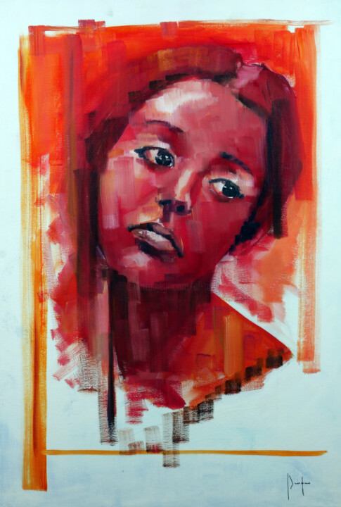 Painting titled "Madeleine" by Prisque, Original Artwork, Oil