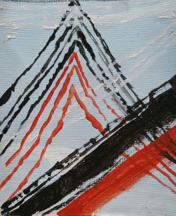 Painting titled "Mountain waves" by Priti Biscuitwala, Original Artwork, Acrylic