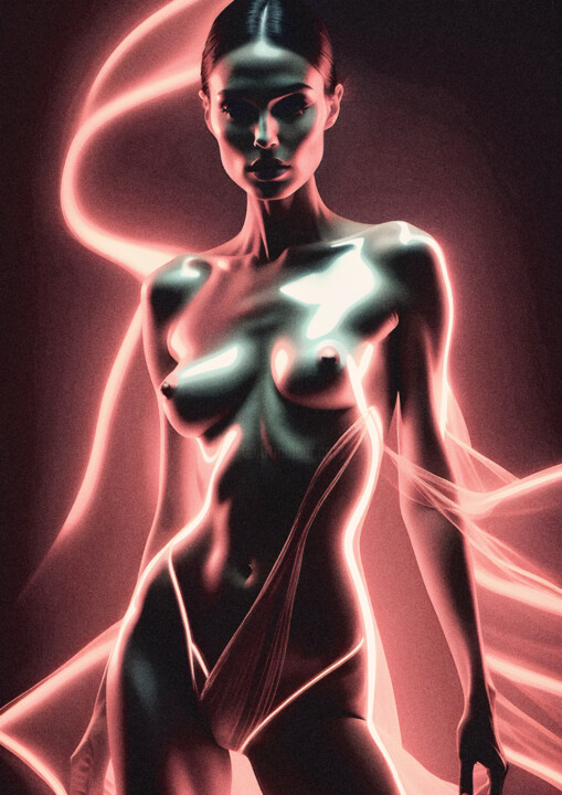 Digitale Kunst getiteld "Radiant Reverie No…" door Probebyar, Origineel Kunstwerk, AI gegenereerde afbeelding