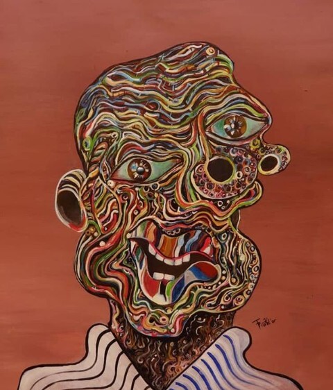 Schilderij getiteld "Francis bacon" door Prochore Tchuidjang (Prod'or), Origineel Kunstwerk, Acryl Gemonteerd op Frame voor…