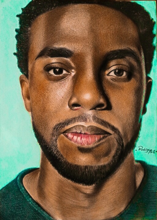 Dessin intitulée "Chadwick boseman (b…" par Prodige Art, Œuvre d'art originale, Crayon