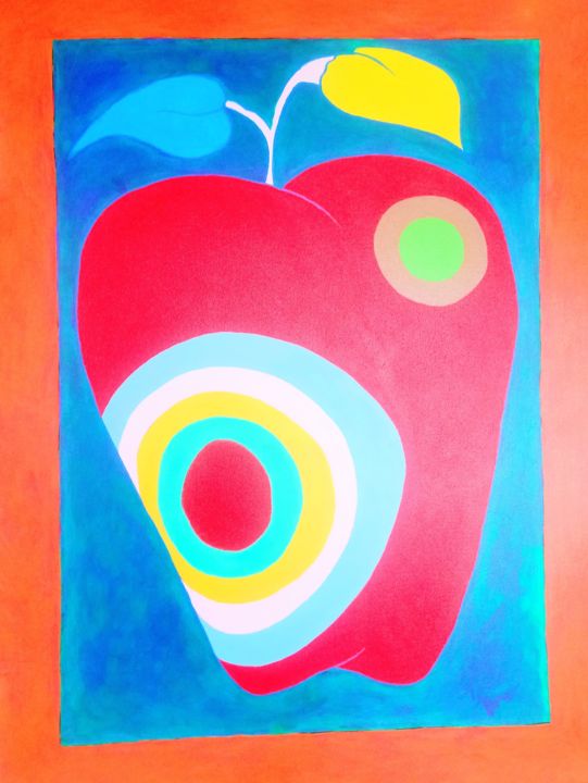 Pintura titulada "manzana.jpg" por Alejandro Gil, Obra de arte original,
