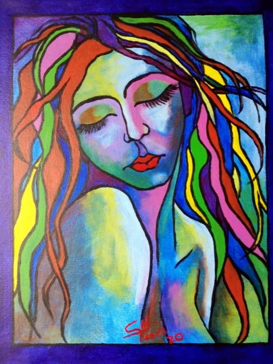 Painting titled "VALENTINA" by Alejandro Gil, Original Artwork, Acrylic