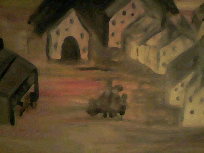 Painting titled "VILLAGE" by Thierry Faivre, Original Artwork