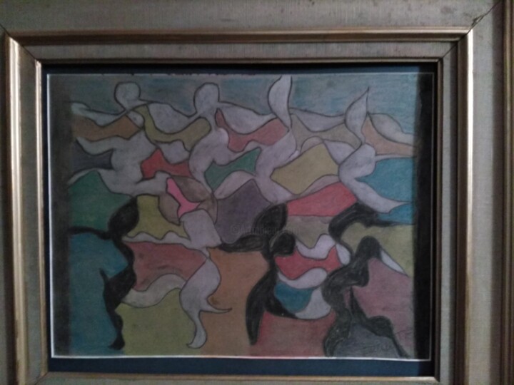 Painting titled "Les danseuses" by Thierry Faivre, Original Artwork, Pastel