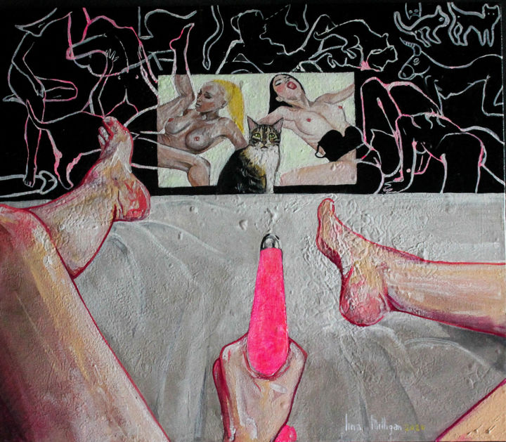 Malerei mit dem Titel "Summer 2020" von Lina Milligan, Original-Kunstwerk, Acryl