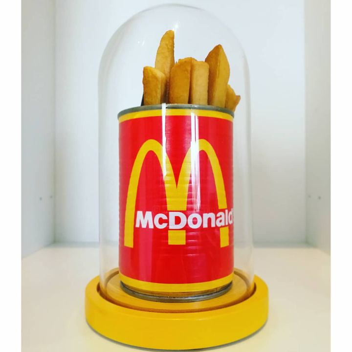 Sculpture titled "Canned McDonald's" by Canned, Original Artwork, Metals