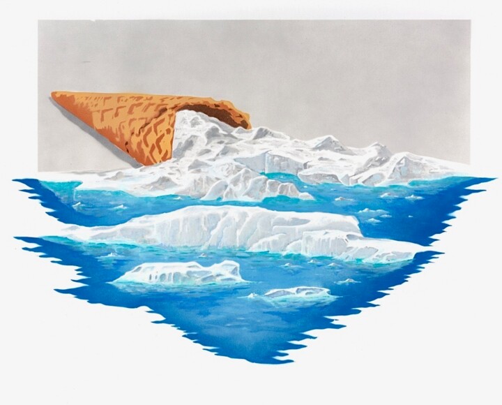 Peinture intitulée "Ice Crime" par Canned, Œuvre d'art originale, Acrylique Monté sur Châssis en bois