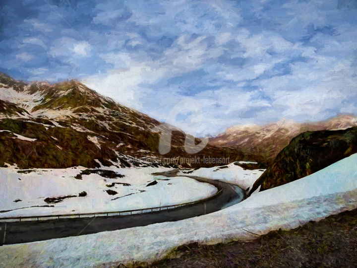 Digital Arts titled "Kaunertaler Gletsch…" by Horst Rosenberger, Original Artwork, Digital Painting