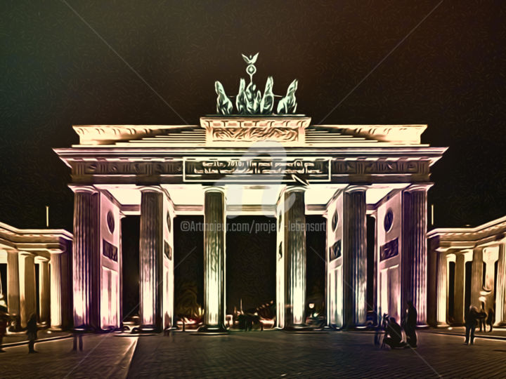 Digital Arts titled "Brandenburger Tor i…" by Horst Rosenberger, Original Artwork, Digital Painting