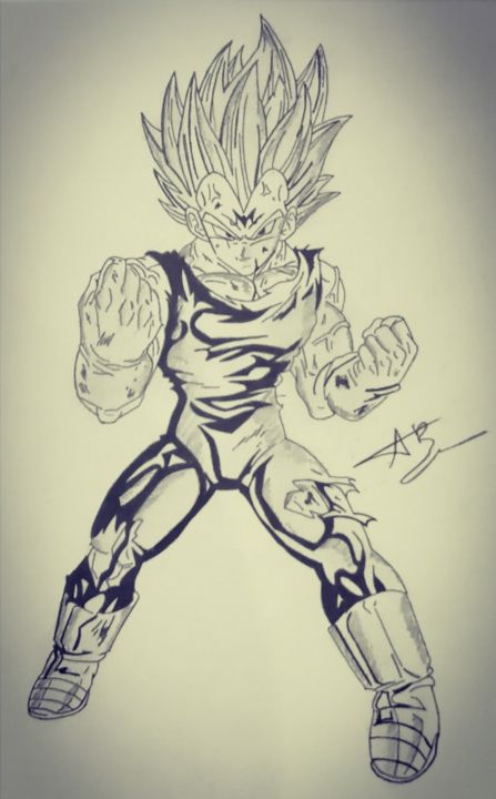 Vegeta Fan Art, Desenho por Antony Benteo