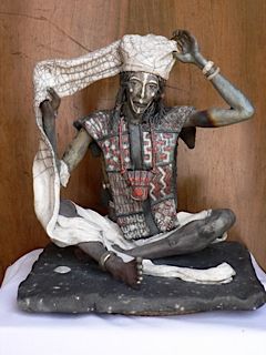 Escultura intitulada "Nomade Wadabee (Nig…" por Pierre Campos, Obras de arte originais, Cerâmica