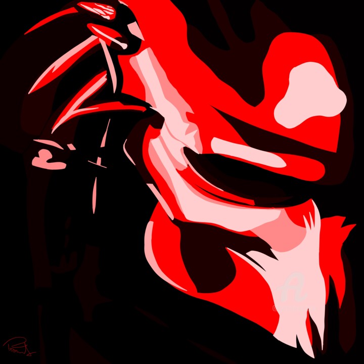 Digital Arts titled "Predator Red" by Promontart, Original Artwork, Digital Painting