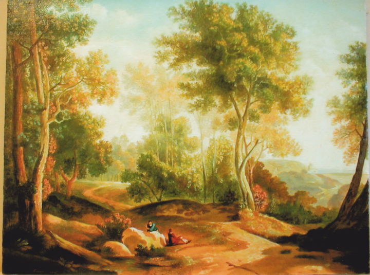 Painting titled "landscape in holland" by Gennadiy Protsko, Original Artwork, Oil