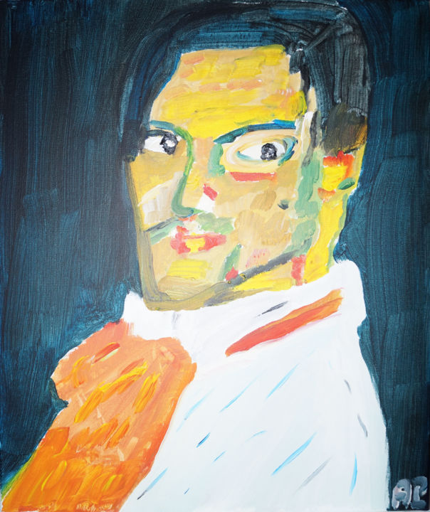 Painting titled "Autoportrait Picasso" by Amaury Prouvost, Original Artwork, Acrylic